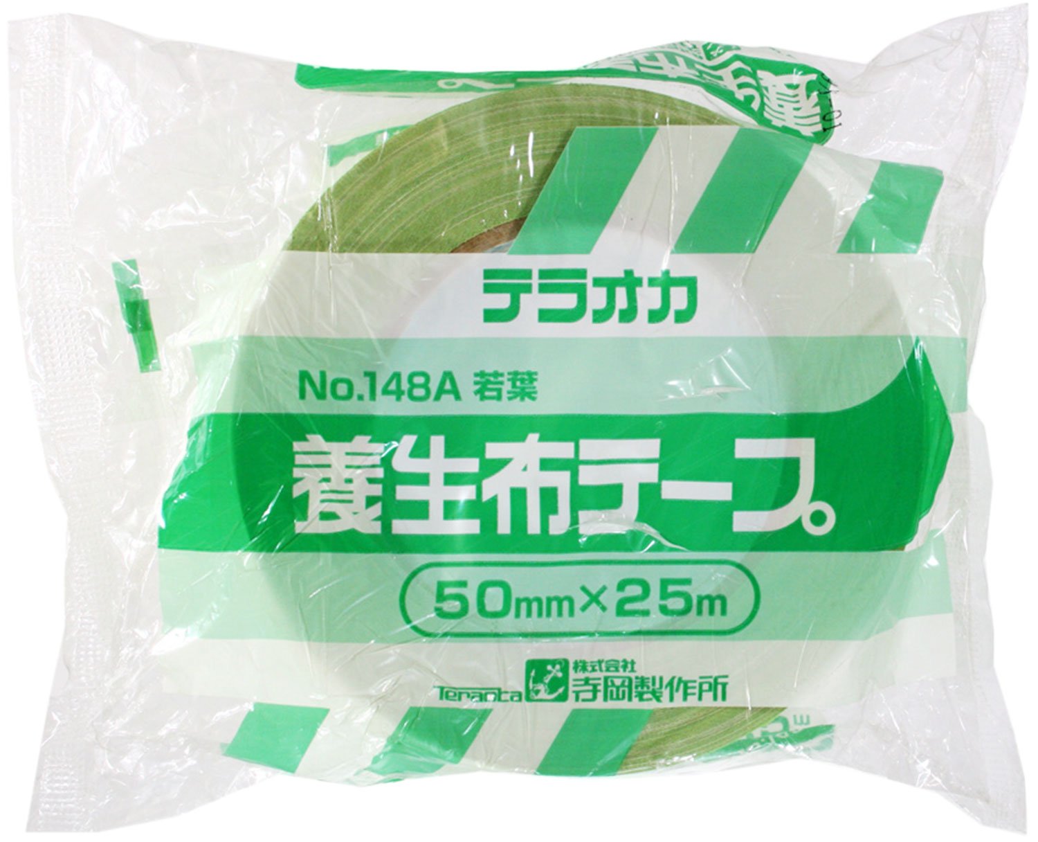 ◆商品名：寺岡製作所 TERAOKA(寺岡) 養生布テープ 50mm X25m 若葉 No.148A マスキ ングテープ