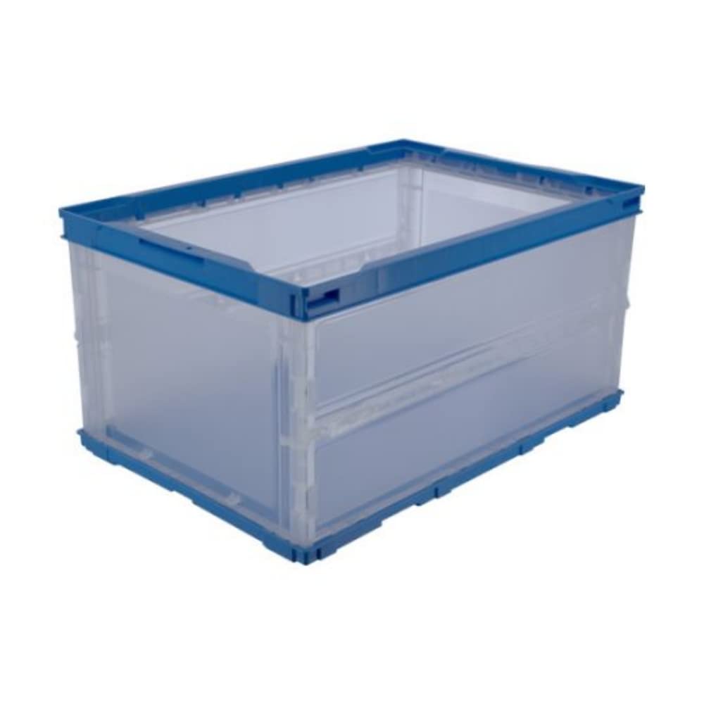 ◆商品名：TRUSCO(トラスコ) 薄型折りたたみコンテナ 40L 透明 TR-O40B-TM 収納ケース 収納ボックス商品紹介●最大積載荷重:8kg ●シボ加工:6ヵ所 ●色相:4側面半透明、上枠・