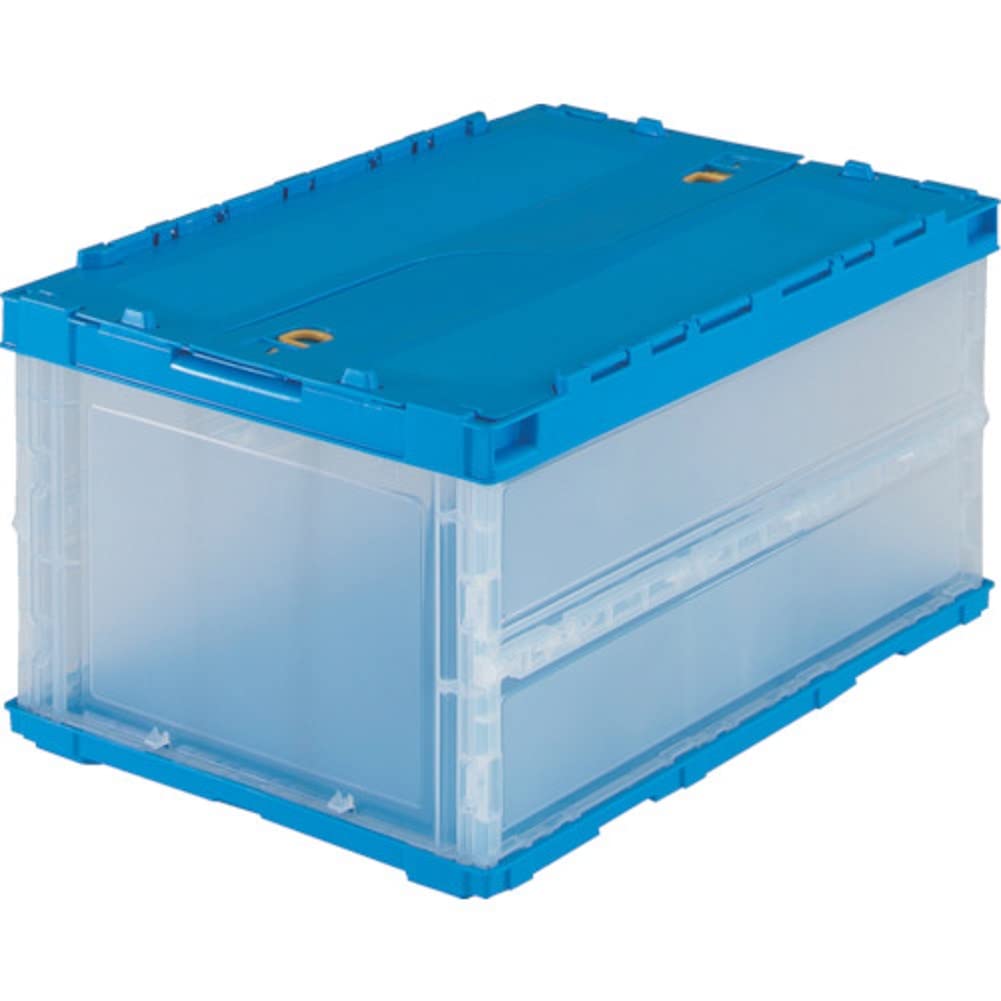 ◆商品名：TRUSCO(トラスコ) 薄型折りたたみコンテナ 40Lロックフタ付 透明 TR-C40B-TM商品紹介●最大積載荷重:8kg ●シボ加工:6ヵ所 ●色相:4側面半透明、フタと上枠・底板はブ