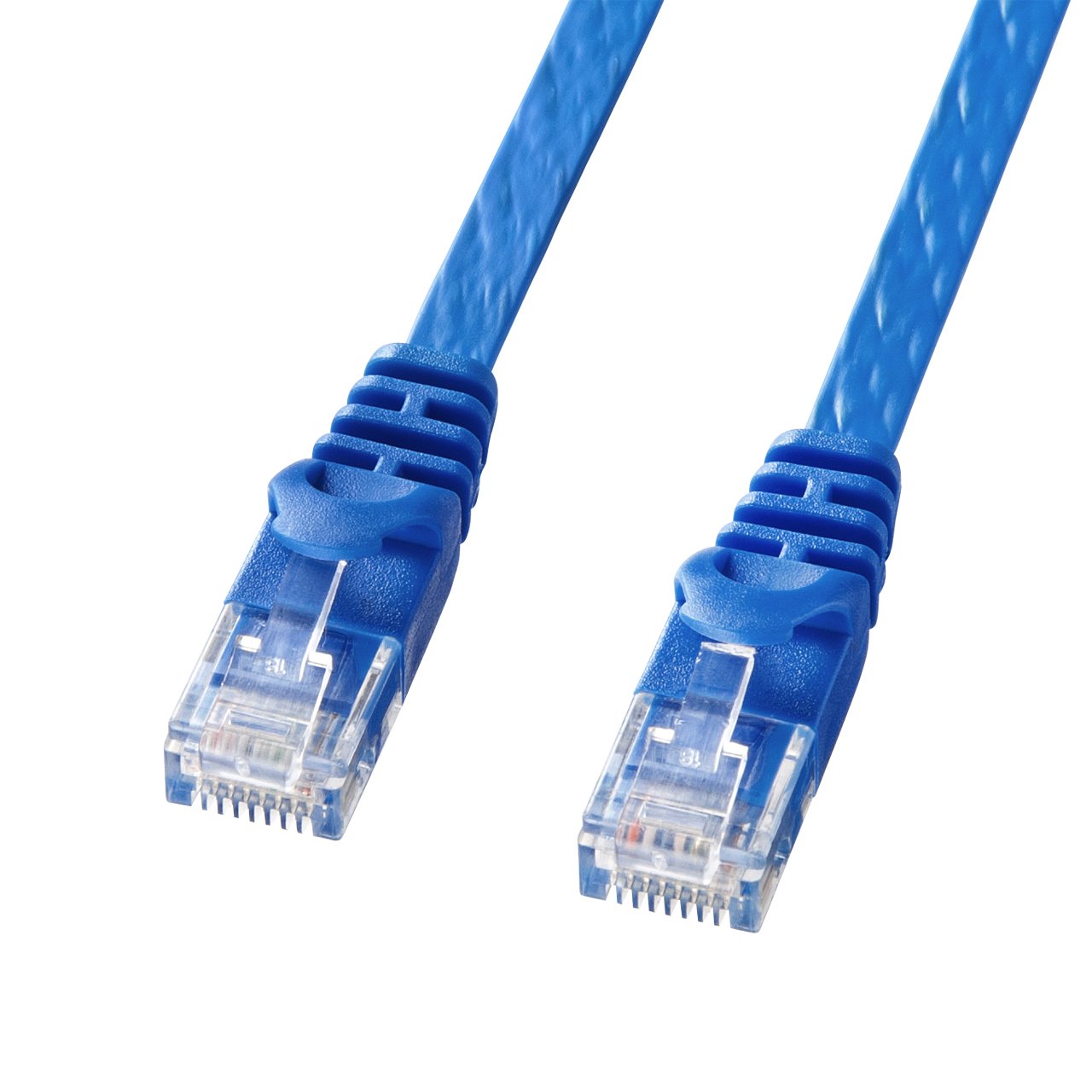 ◆商品名：サンワサプライ CAT6フラットLANケーブル (15m) 1Gbps/250MHz RJ45 ツメ折れ防止 ブルー LA-FL6-15BL