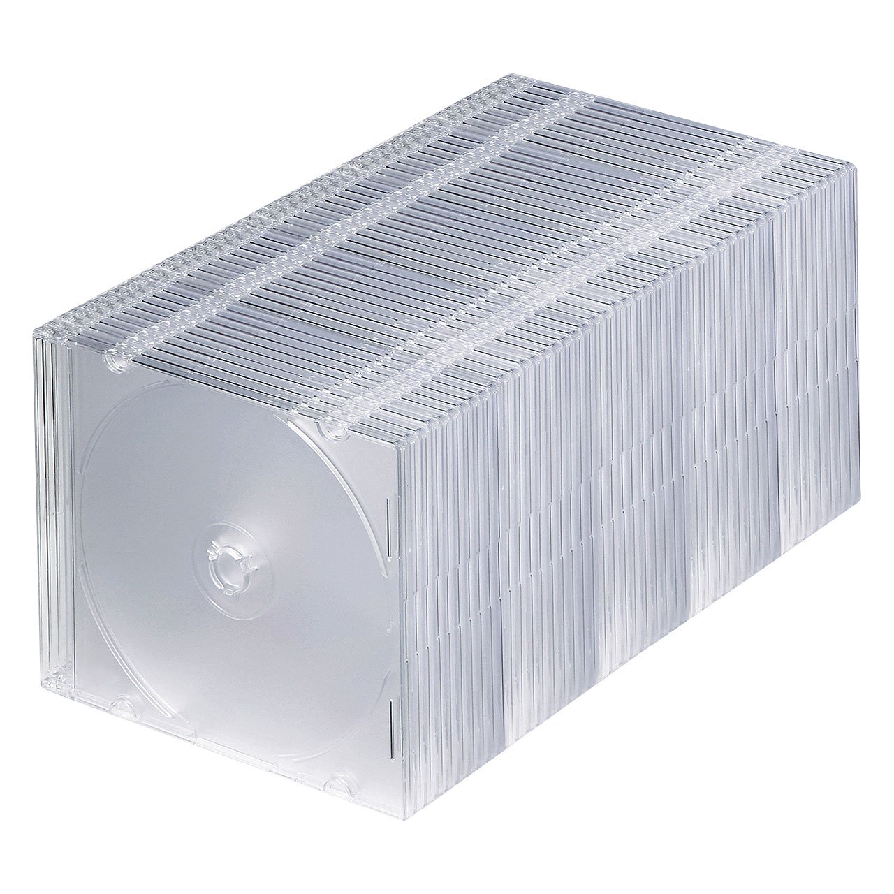 ◆商品名：サンワサプライ スリムCD/D V D/BDケース 1枚収納×50枚セット 厚さ約5mm薄型タイプ クリア FCD-PU50C