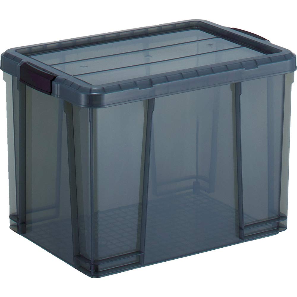 ◆商品名：TRUSCO(トラスコ) クリアライトボックス 47L 黒半透明 TCR02DBK ( 収納ボックス / 収納ケース )