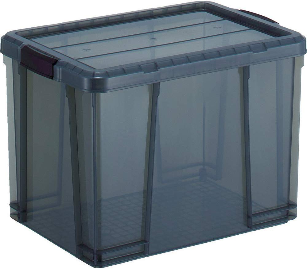 ◆商品名：TRUSCO(トラスコ) クリアライトボックス 86L 黒半透明 TCR04DBK ( 収納ボックス / 収納ケース )