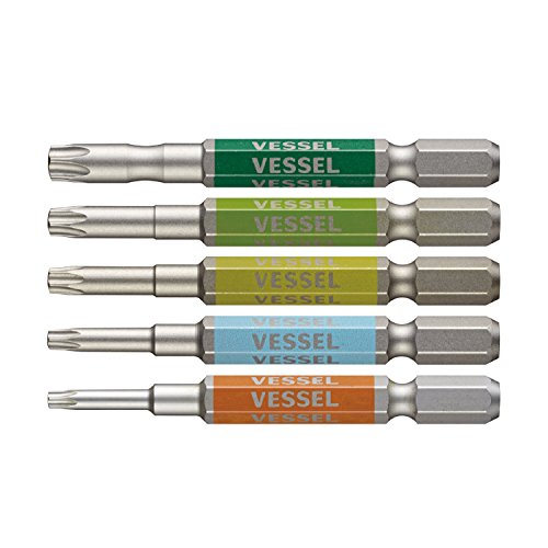 ◆商品名：ベッセル(VESSEL) 40V対応 片頭トルクス 剛彩ビット 5本組 T10H/T15H/T20H/T25H/T30H×65 GS5P-33