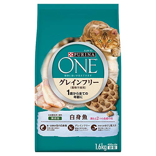 ◆商品名：ネスレピュリナ ピュリナワン キャット 1歳から全ての年齢に グレインフリー 白身魚 1.6kg×2個【まとめ買い】説明本能が求める、魚主原料＆グレインフリー！肉食の猫の本能が求める食事。 