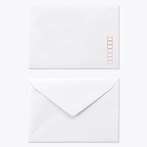 ◆商品名：山櫻 封筒 洋2 ダイヤ貼 PケントCo C 紙厚120g テープ付 〒枠入 100枚 / 挨拶状用 A6用 スラット 白 無地 郵便番号枠あり 00402019-0100