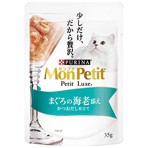 ◆商品名：モンプチ キャットフード プチリュクスパウチ まぐろの海老添え 35g×12個 (まとめ買い)
