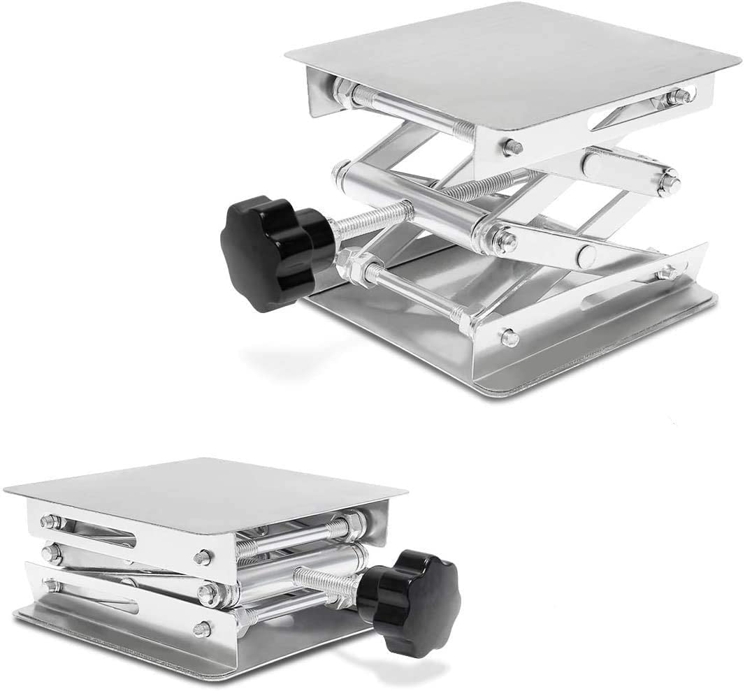 ◆商品名：aleawol 200*200*280mm ラボジャッキ ステンレス鋼 実験用 ミニ昇降台 実験台 作業台 リフトプラットフォーム 実験室用 高さ調整 科学工aleawol ラボジャッキ 2