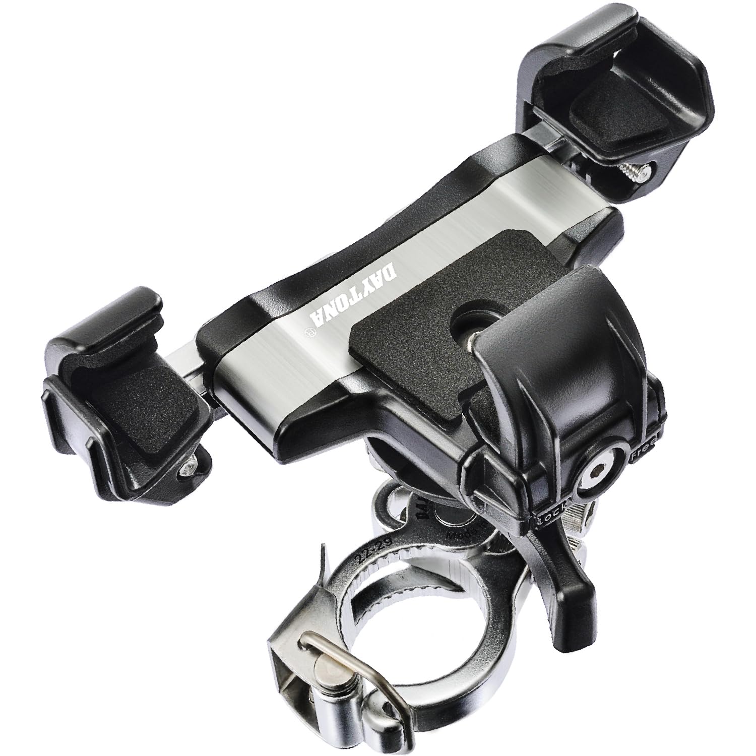 ◆商品名：デイトナ(Daytona) バイク用 スマホホルダー アルミアーム i Phone14シリーズ対応 スマホホルダー3 IH-1000D クイック 17234【抜群の操作性・スマホの横ボタン対