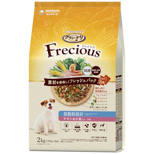 ◆商品名：グラン・デリ フレシャス（Frecious）ドッグフード ドライ 成犬用 低脂肪設計 チキン＆小魚 2kg【国産】