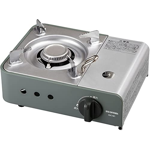 ◆商品名：アイリスオーヤマ(IRIS OHYAMA) カセットコンロ 合金鋼 ミニ オリーブグリーン IGC-M1-G