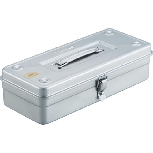 ◆商品名：TRUSCO(トラスコ) トランク型工具箱 373X163X102 シルバー T-350SV × 12個 【ケース販売】●ハードな使用に耐える頑丈なプレス一体型です。●片開き構造です。●シリ