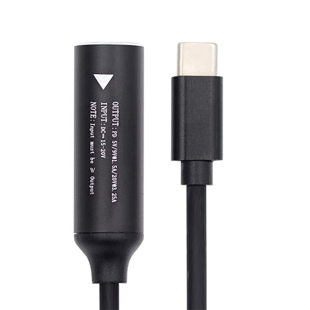 ◆商品名：xiwai USB-C タイプ C から DC ジャック 5.5x2.1 ミリメートル入力電源ケーブルプラグ充電コードラップ電話 PD9V 15V 20V