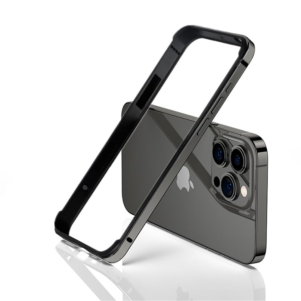 ◆商品名：【YMXPY】i Phone15Pro 用 バンパー アルミ ケース メタル+シリコンフレーム 二重構造 レンズ保護 軽量 ストラップ穴 耐衝撃バンパー (i Ph