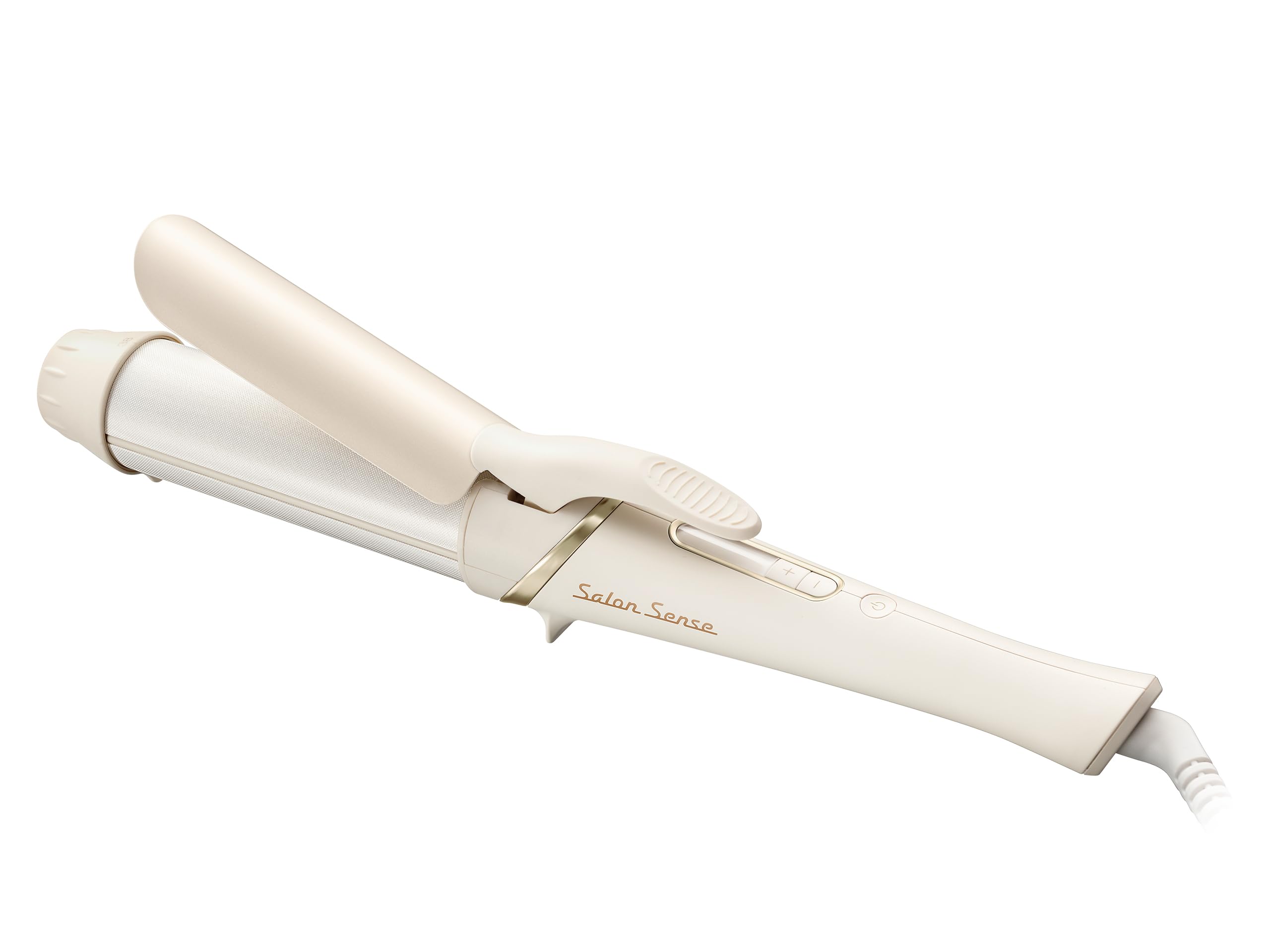 ◆商品名：コイズミ ヘアアイロン カール 38mm サロンセンス 300 シルキーモイスト 海外対応 アイボリー KHR-1330/C