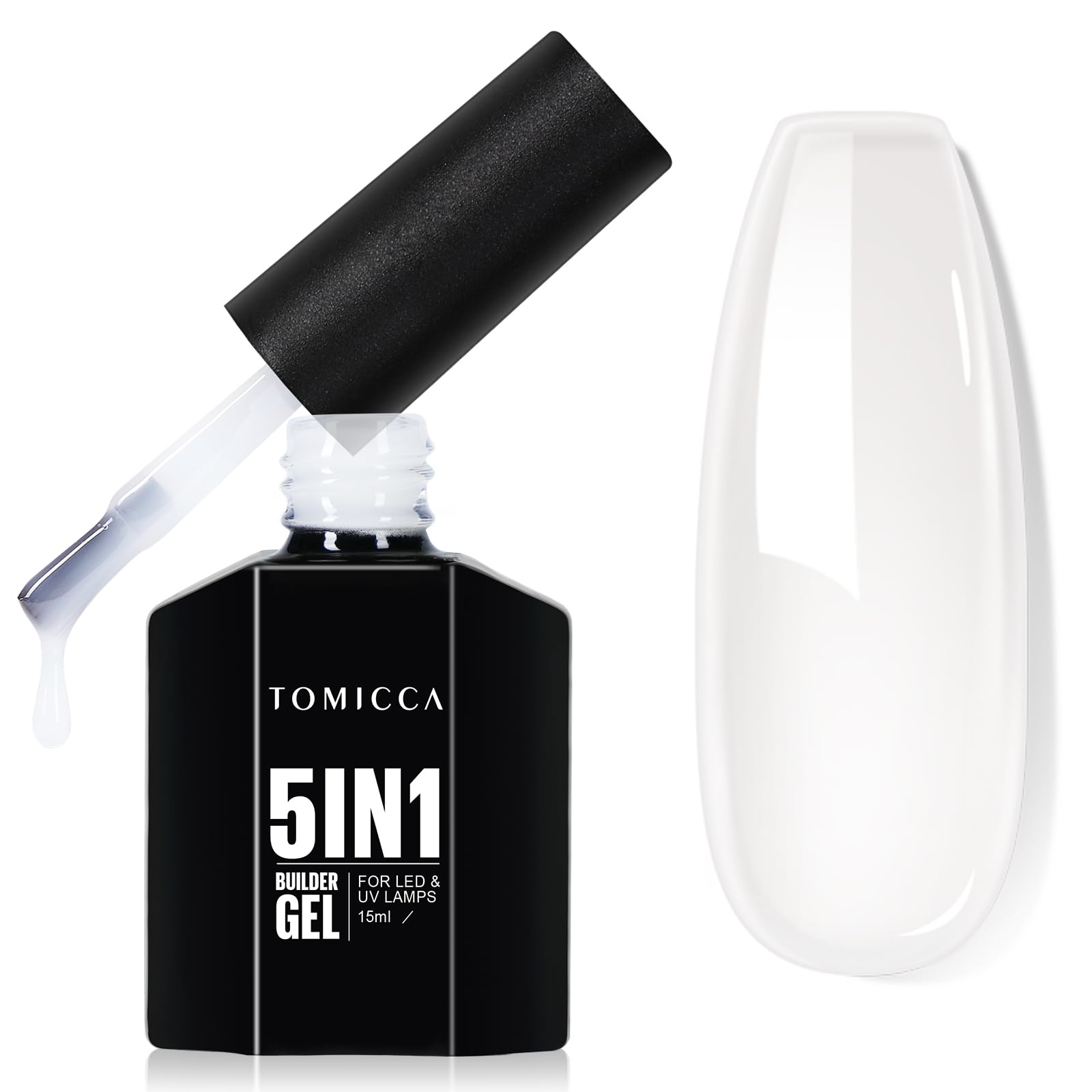 ◆商品名：TOMICCA 5 in 1 ビルダー ネイル ジェル ビルダー ベース 強化 ネイル ジェル ハード ストロング ネイル チップ ＆ 長さだし ジェルネイル