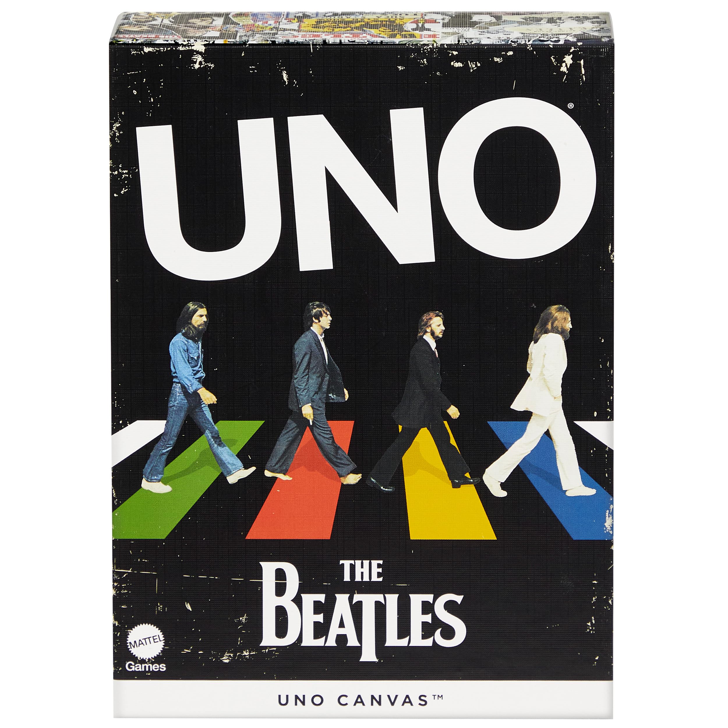 ◆商品名：マテルゲーム(Mattel Game) ウノ(UNO) ビートルズ UNO CANVAS The Beatles ゲーム 7歳から カードゲーム 112枚 2-10人用 ブラック HYH42