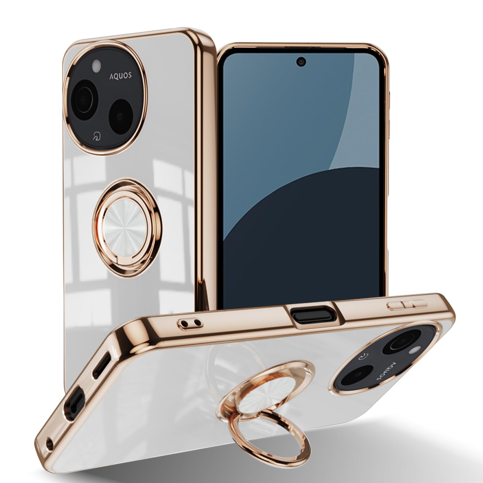 ◆商品名：Lu Fi Ya スマホケース AQUOS sense9 5G 用 SH-53E SHG14 ケース リング付き カバー TPU素材 スタンド機能 スマホケース 軽量 耐衝撃 薄
