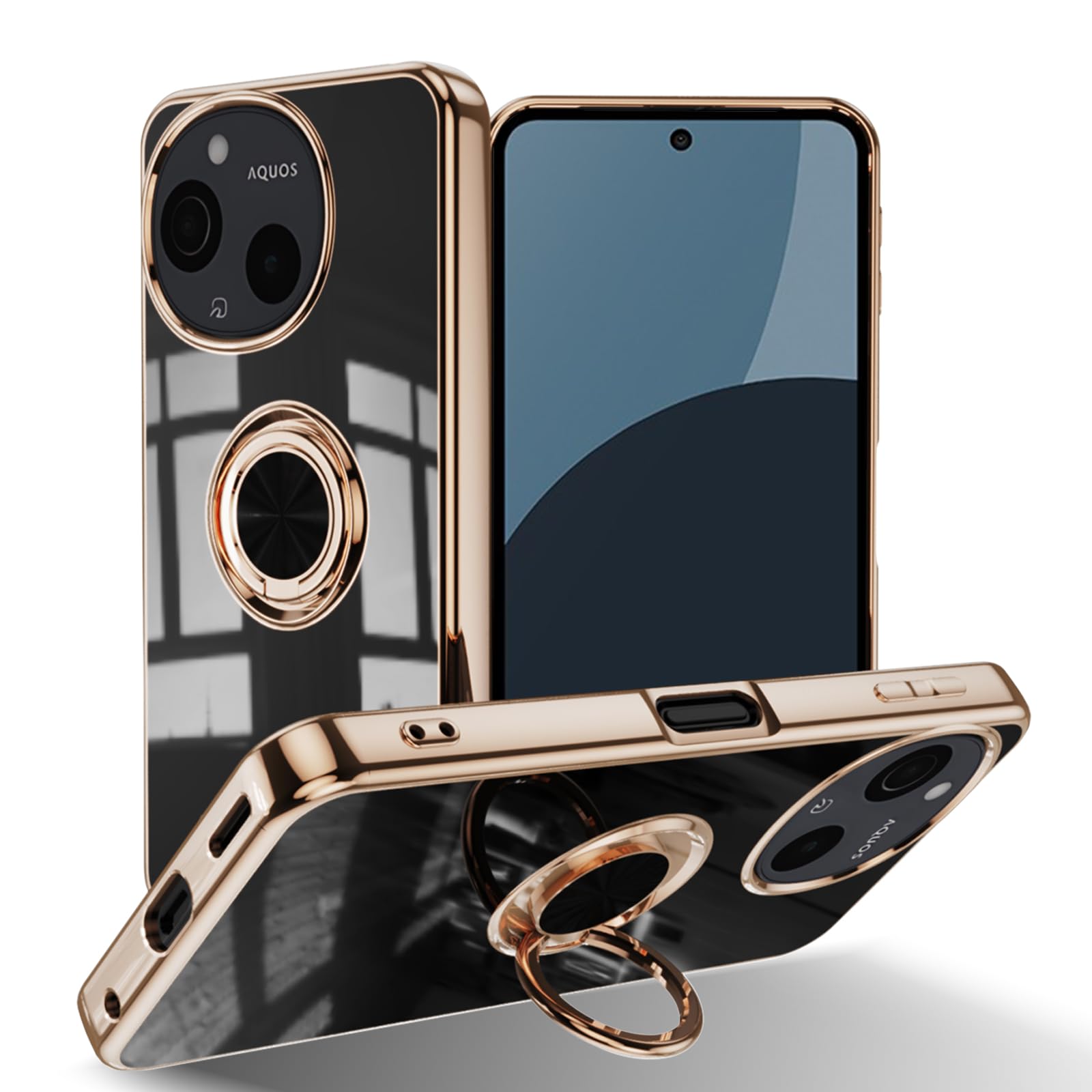 ◆商品名：Lu Fi Ya スマホケース AQUOS sense9 5G 用 SH-53E SHG14 ケース リング付き カバー TPU素材 スタンド機能 スマホケース 軽量 耐衝撃 薄