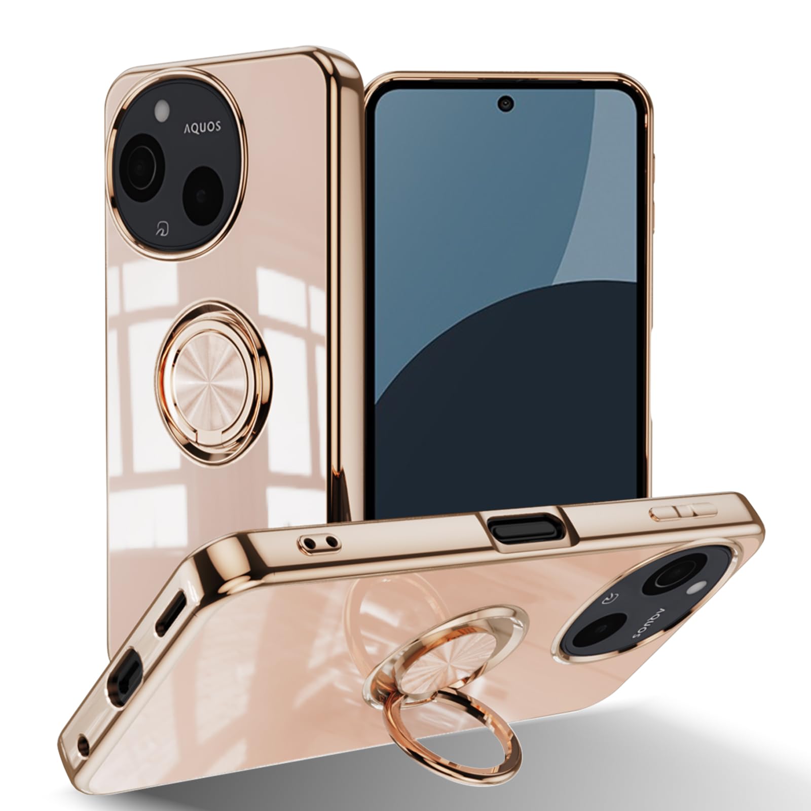 ◆商品名：Lu Fi Ya スマホケース AQUOS sense9 5G 用 SH-53E SHG14 ケース リング付き カバー TPU素材 スタンド機能 スマホケース 軽量 耐衝撃 薄
