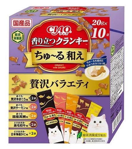 ◆商品名：いなばペットフード クランキーちゅ~る和え贅沢バラエティ 20g×10本